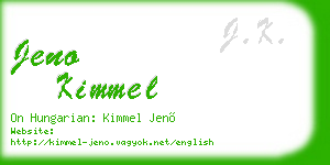 jeno kimmel business card