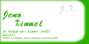 jeno kimmel business card